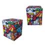 Imagem de Kit 2 Puffs Dado Decorativo Estampa Romero Brito - D'Rost