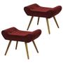 Imagem de Kit 2 Puffs Decorativo Laura L04 Suede Animale Vermelho - Mpozenato