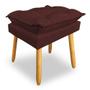 Imagem de Kit 2 Puffs Decorativo Opala Suede Marsala Pés Palito SKY MOBILE