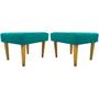 Imagem de Kit 2 Puffs Decorativo Retangular Para Sala Recepção Charme Pé Trapézio Suede Cores