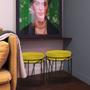 Imagem de Kit 2 Puffs Decorativo Sala de Estar Base Preto Chloe Suede Amarelo G41 - Gran Belo