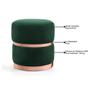 Imagem de Kit 2 Puffs Decorativos Cinto e Aro Rosê Round B-303 Veludo Verde Musgo - Domi