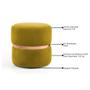 Imagem de Kit 2 Puffs Decorativos Com Cinto Rosê Round B-279 Veludo Amarelo - Domi