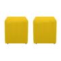 Imagem de Kit 2 Puffs Decorativos Dado material sintético Amarelo - DAMAFFÊ MÓVEIS