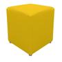 Imagem de Kit 2 Puffs Decorativos Dado Sala de Estar Recepção Tecido Sintético Amarelo