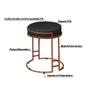 Imagem de Kit 2 Puffs Decorativos Redondo Sakura Base Metal Bronze Veludo Preto G41 - Gran Belo
