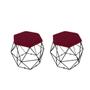Imagem de kit 2 Puffs Onix Aramado Base Preto Hexagonal Marsala