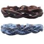 Imagem de Kit 2 Pulseira Masculina Casual Trançado Bracelete Ajustável