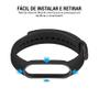 Imagem de Kit 2 Pulseiras Silicone Sport Preto+Azul Compatível XlAOMl Band 5 6