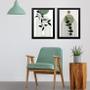Imagem de Kit 2 Quadros Abstratos Boho Folhas Soft 33X24Cm - Com Vidro