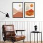 Imagem de Kit 2 Quadros Abstratos Cacto Deserto 45x34cm - com vidro
