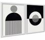 Imagem de Kit 2 Quadros Abstratos Formas E Linhas Preto E Branco