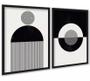 Imagem de Kit 2 Quadros Abstratos Formas E Linhas Preto E Branco