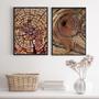 Imagem de Kit 2 Quadros Abstratos Marrons 45x34cm - com Vidro