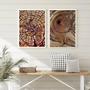 Imagem de Kit 2 Quadros Abstratos Marrons 45x34cm - com Vidro