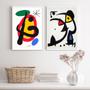 Imagem de Kit 2 Quadros Abstratos Obras De Miró 24x18cm - com vidro