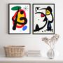 Imagem de Kit 2 Quadros Abstratos Obras De Miró 33x24cm