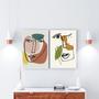 Imagem de Kit 2 Quadros Abstratos - Traços Pessoas 24x18cm - com vidro