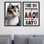 Imagem de Kit 2 Quadros Amor E Um Gato 24X18Cm - Com Vidro