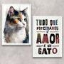 Imagem de Kit 2 Quadros Amor e Um Gato 33x24cm - com vidro