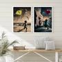 Imagem de Kit 2 Quadros Arte Crianças Pipa e Balão 45x34cm - com vidro