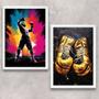 Imagem de Kit 2 Quadros Artes Boxe - Campeão 24x18cm - com vidro
