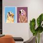 Imagem de Kit 2 Quadros Artes Golden Retriever 24X18Cm - Com Vidro