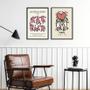 Imagem de Kit 2 Quadros Artes Keith Haring - Rosa 24X18Cm - Com Vidro