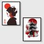 Imagem de Kit 2 Quadros Artes Orientas 24x18cm - com vidro