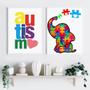 Imagem de Kit 2 Quadros Autismo - Elefantinho 45X34Cm - Com Vidro