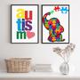 Imagem de Kit 2 Quadros Autismo - Elefantinho 45X34Cm - Com Vidro