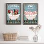 Imagem de Kit 2 Quadros Banheiro Animais Fenda 33X24Cm - Com Vidro