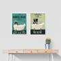 Imagem de Kit 2 Quadros Banheiro Cão Border Collie 33x24cm - com vidro
