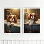 Imagem de Kit 2 Quadros Banheiro Cão Charles Spaniel 33x24cm - com vidro