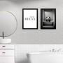 Imagem de Kit 2 Quadros Banheiro Panda - Time To Relax 45x34cm - com vidro