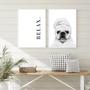 Imagem de Kit 2 Quadros Banheiro Relax Bulldog 45X34Cm