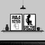 Imagem de Kit 2 Quadros Banheiro Use The Force 33X24Cm - Com Vidro