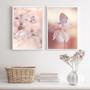 Imagem de Kit 2 Quadros Borboletas Soft Rosadas 45x34cm - com Vidro