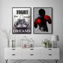 Imagem de Kit 2 Quadros Boxe Fight For Your Dreams 24X18Cm