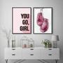 Imagem de Kit 2 Quadros Boxe You Go Girl 33X24Cm