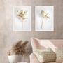 Imagem de Kit 2 Quadros Branco E Ouro - Simple Flowers 33X24Cm