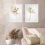 Imagem de Kit 2 Quadros Branco e Ouro - Simple Flowers 33x24cm