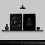 Imagem de Kit 2 Quadros Buda Fé Preto Com Dourado 33x24cm - com vidro