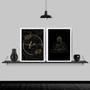 Imagem de Kit 2 Quadros Buda Fé Preto Com Dourado 33x24cm - com vidro