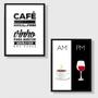 Imagem de Kit 2 Quadros Café E Vinho 24X18Cm - Com Vidro
