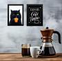 Imagem de Kit 2 Quadros Café - Gato Mal Humorado 45x34cm - com vidro