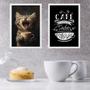 Imagem de Kit 2 Quadros Café Torna Tudo Possível - Gatinho 45x34cm - com vidro