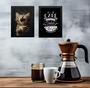 Imagem de Kit 2 Quadros Café Torna Tudo Possível - Gatinho 45x34cm - com vidro