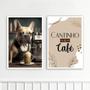 Imagem de Kit 2 Quadros Cantinho Café Bulldog Francês 33X24Cm - Vidro