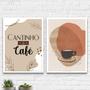 Imagem de Kit 2 Quadros Cantinho Do Café Abstrato Marrom 33x24cm - com vidro
